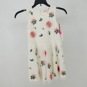 Ruby & Bloom Embroidered Mesh Overlay Dress NEW